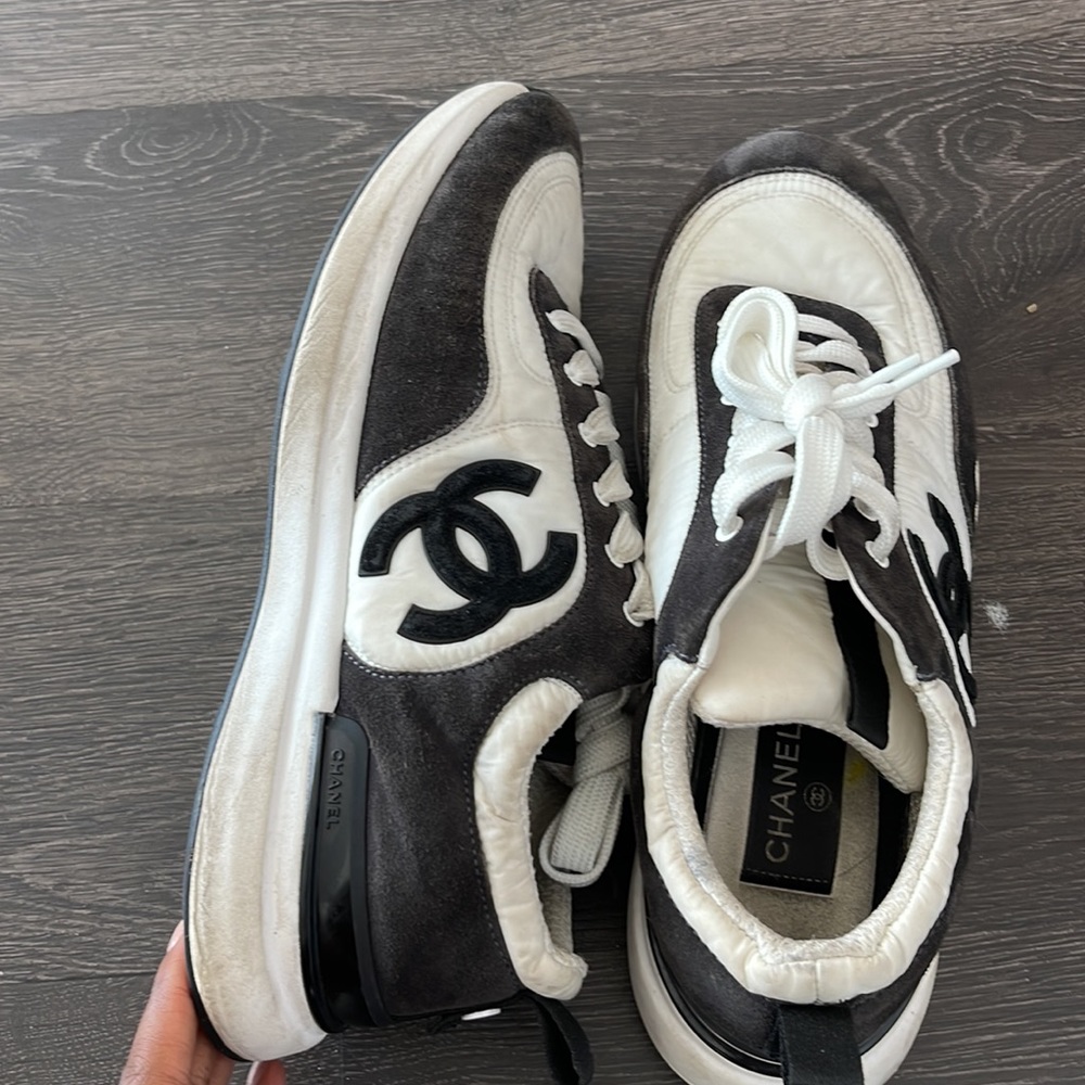 Black and White Size 9 Chanel Sneakers